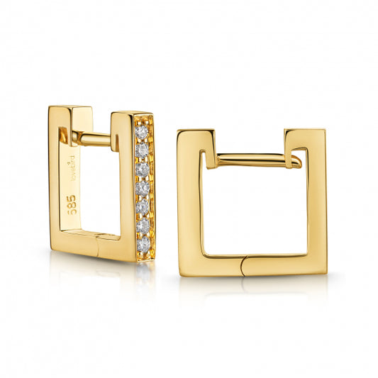 Lovebird Klappcreolen mit Brillant Gelbgold 585/000