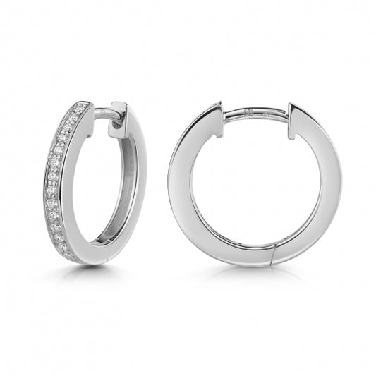 Lovebird Klappcreolen mit Brillant Weißgold 585/000