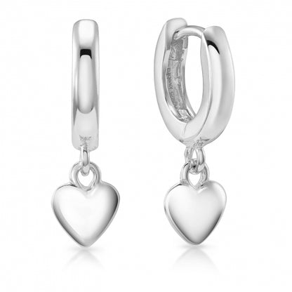 Lovebird Klappcreolen mit Herzen Silber 925