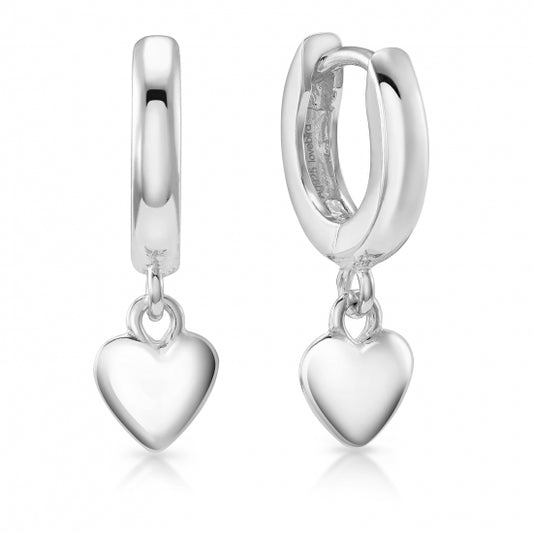 Lovebird Klappcreolen mit Herzen Silber 925