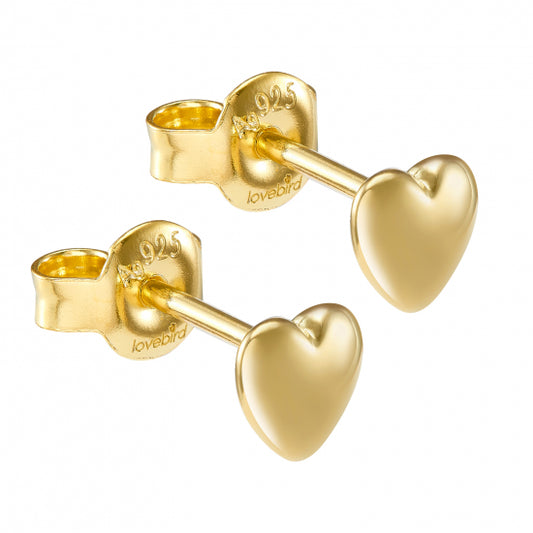 Lovebird Ohrstecker Herz Silber 925/000 vergoldet