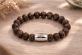 Lovebird Armband Jaspis braun Edelstahl