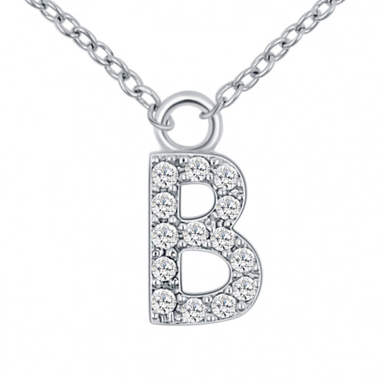 Lovebird Buchstabencollier  mit Zirkonia Echt Silber 925/000