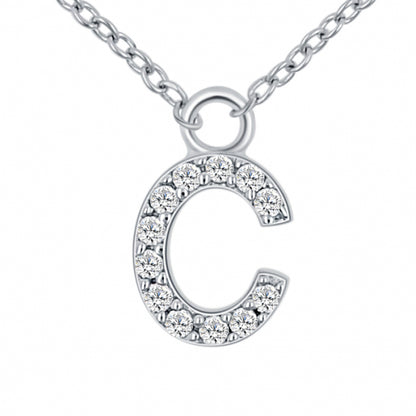 Lovebird Buchstabencollier  mit Zirkonia Echt Silber 925/000