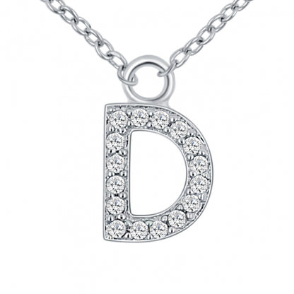 Lovebird Buchstabencollier  mit Zirkonia Echt Silber 925/000