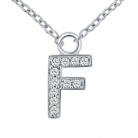 Lovebird Buchstabencollier  mit Zirkonia Echt Silber 925/000