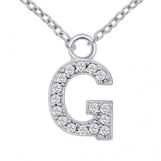 Lovebird Buchstabencollier  mit Zirkonia Echt Silber 925/000