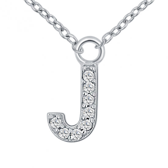Lovebird Buchstabencollier  mit Zirkonia Echt Silber 925/000