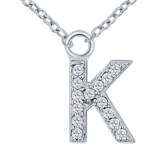 Lovebird Buchstabencollier  mit Zirkonia Echt Silber 925/000