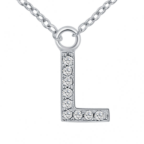 Lovebird Buchstabencollier  mit Zirkonia Echt Silber 925/000