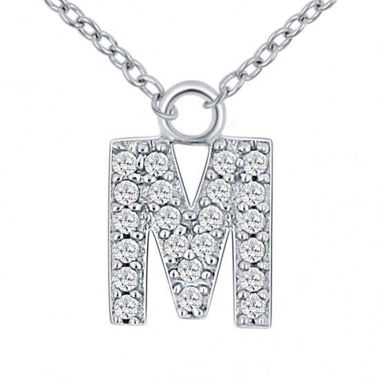 Lovebird Buchstabencollier  mit Zirkonia Echt Silber 925/000