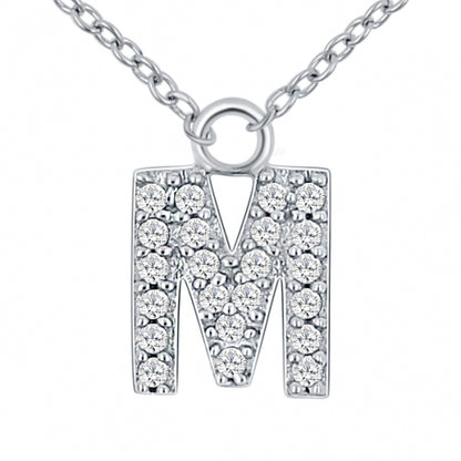 Lovebird Buchstabencollier  mit Zirkonia Echt Silber 925/000