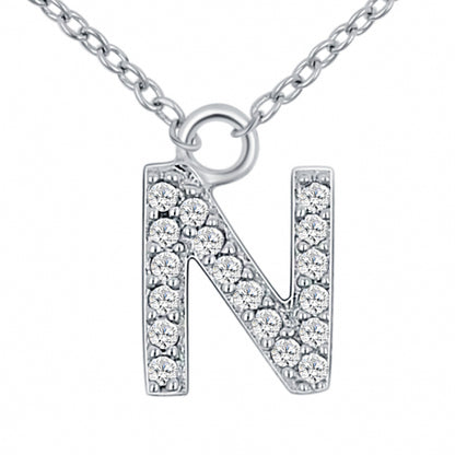 Lovebird Buchstabencollier  mit Zirkonia Echt Silber 925/000