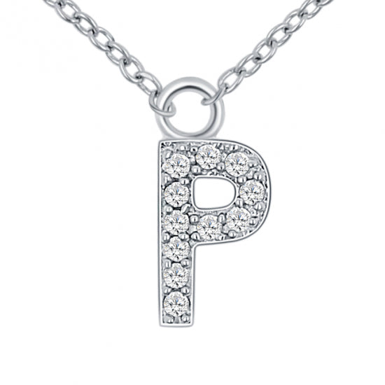 Lovebird Buchstabencollier  mit Zirkonia Echt Silber 925/000