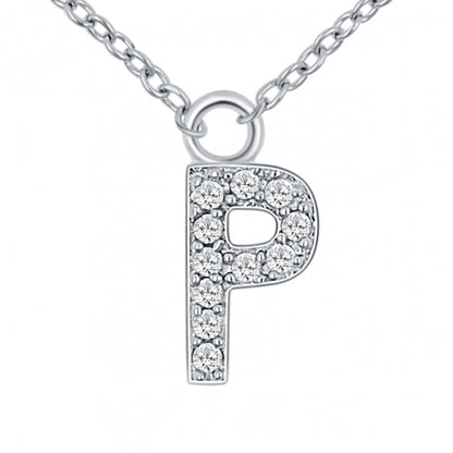Lovebird Buchstabencollier  mit Zirkonia Echt Silber 925/000