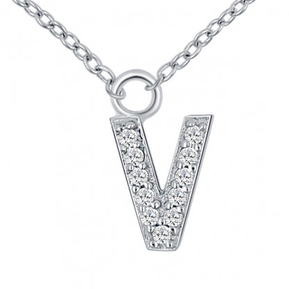 Lovebird Buchstabencollier  mit Zirkonia Echt Silber 925/000
