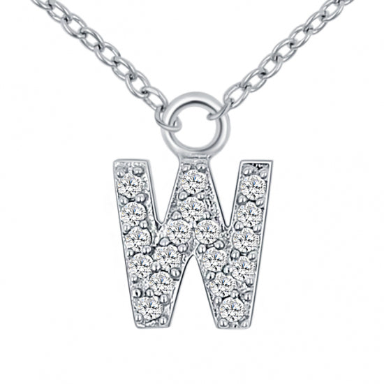 Lovebird Buchstabencollier  mit Zirkonia Echt Silber 925/000