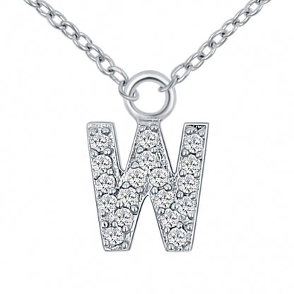 Lovebird Buchstabencollier  mit Zirkonia Echt Silber 925/000