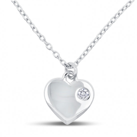 Lovebird Collier Herz mit Zirkonia Silber 925/000