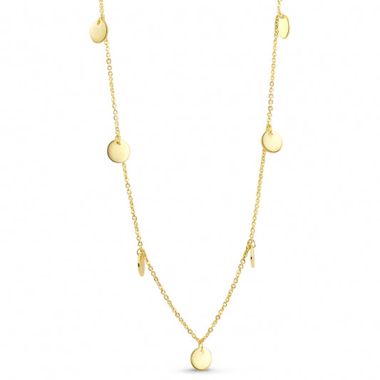Collier mit 7 Plättchen Ø 6mm Silber 925/000 vergoldet