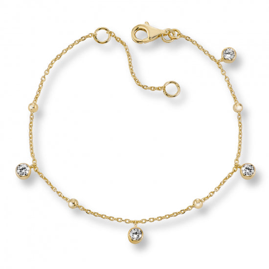 Armband mit Zirkonia/Kugeln Silber 925/000 vergoldet